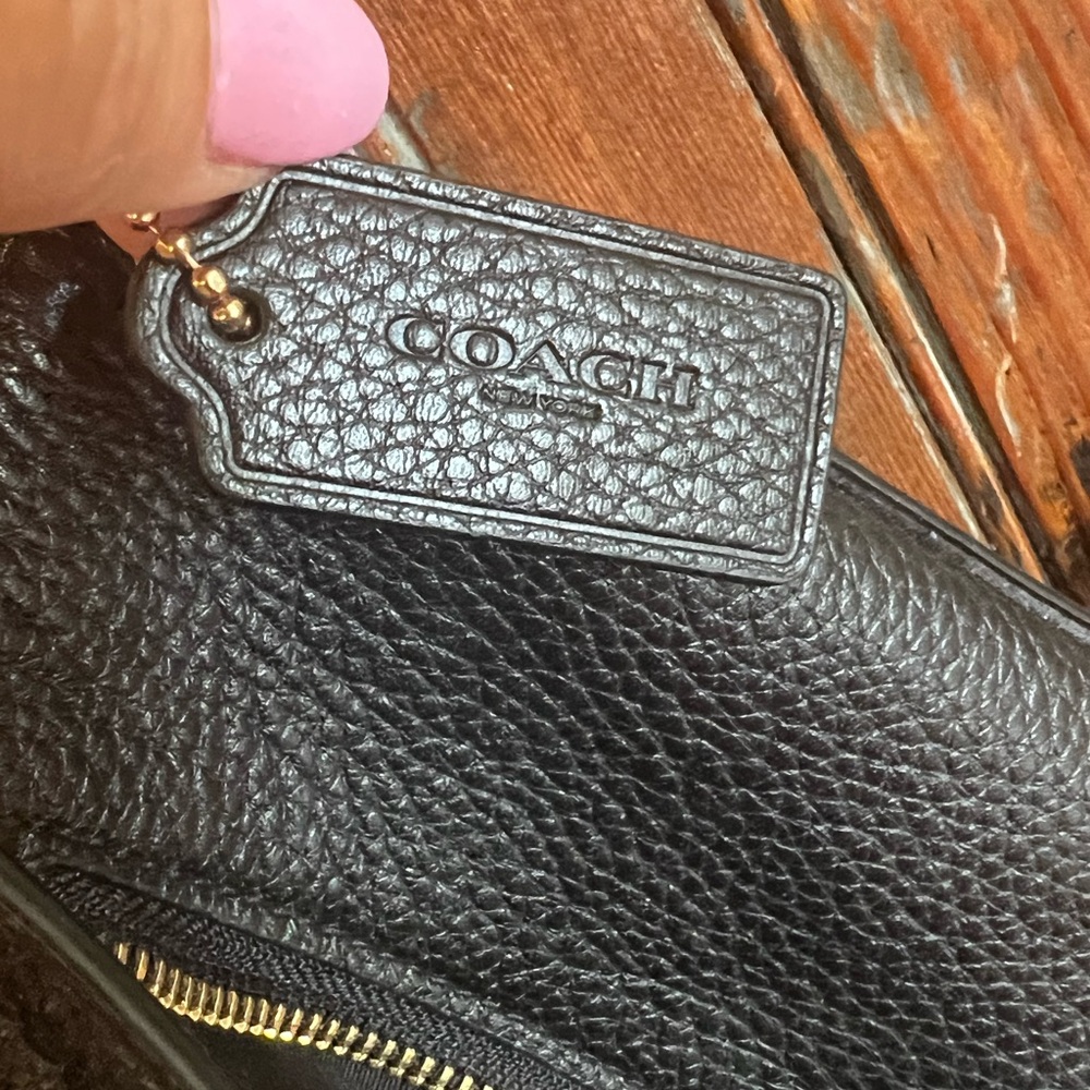 Coach Marlon Black Leather Hobo Shoulder Bag Purse with Gold Accents *Like New - Picture 7 of 15